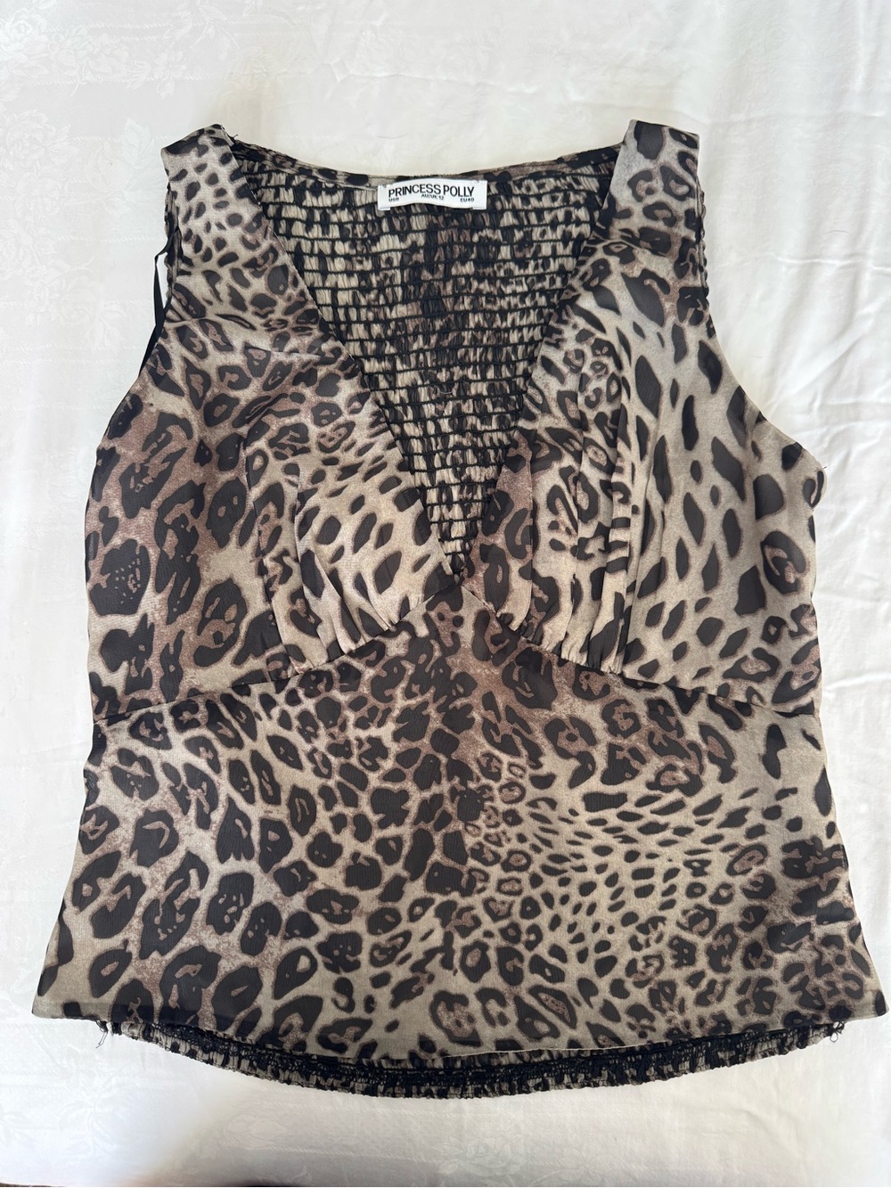 Princess Polly Leopard Print V-Neck Sleeveless Camisole